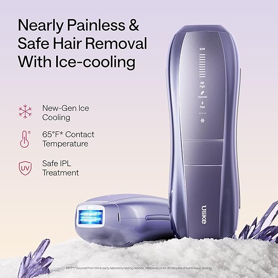 Ulike Air 10 IPL Hair Removal Device Set, Laser Hair Removal for Women and Men, Featured With Dual-Light, SkinSensor, SHR Mode*, 65°F Ice-cooling For Nearly Painless Hair Removal, Gift for Smooth Skin